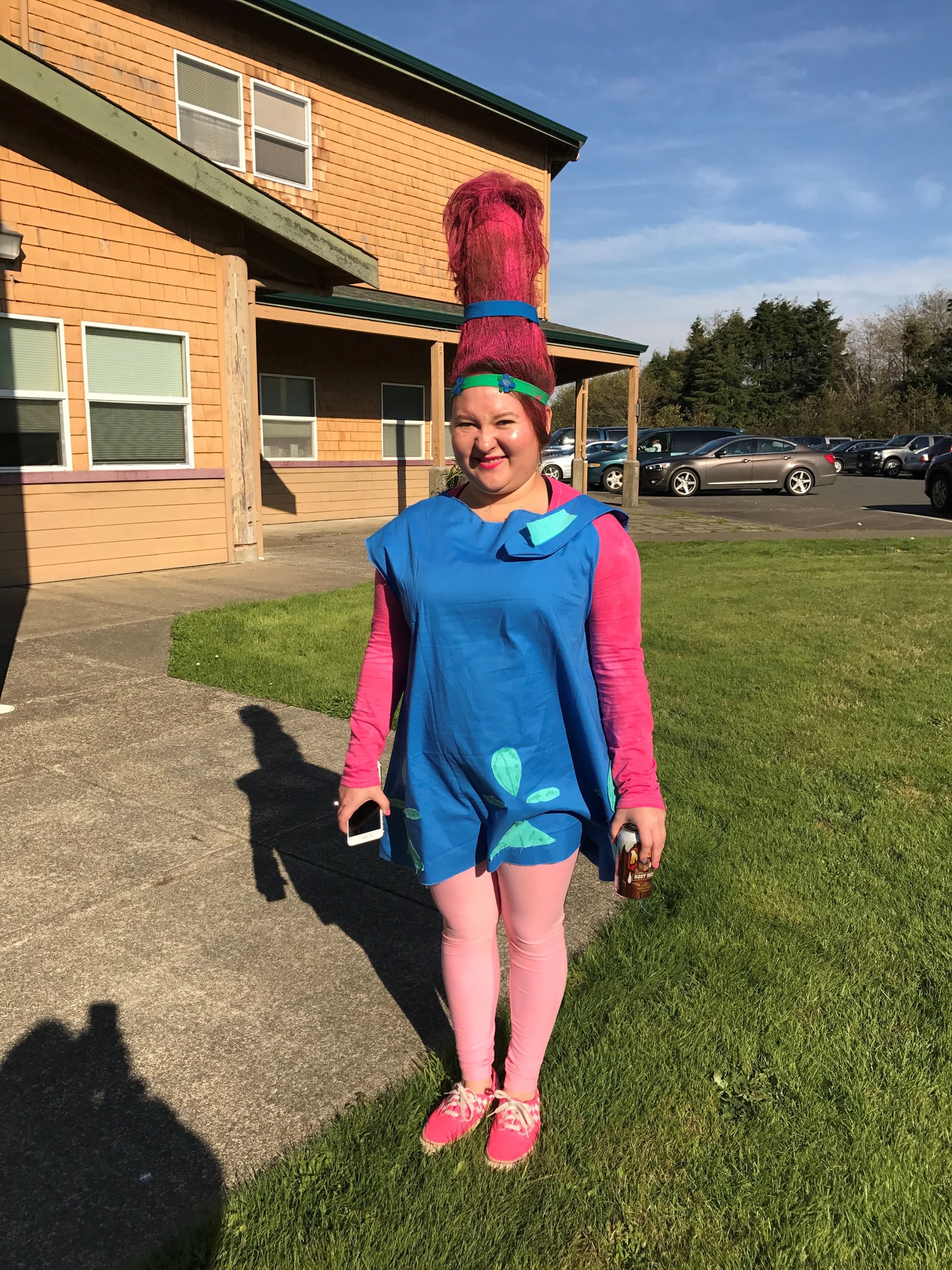 Young person wearing a costume