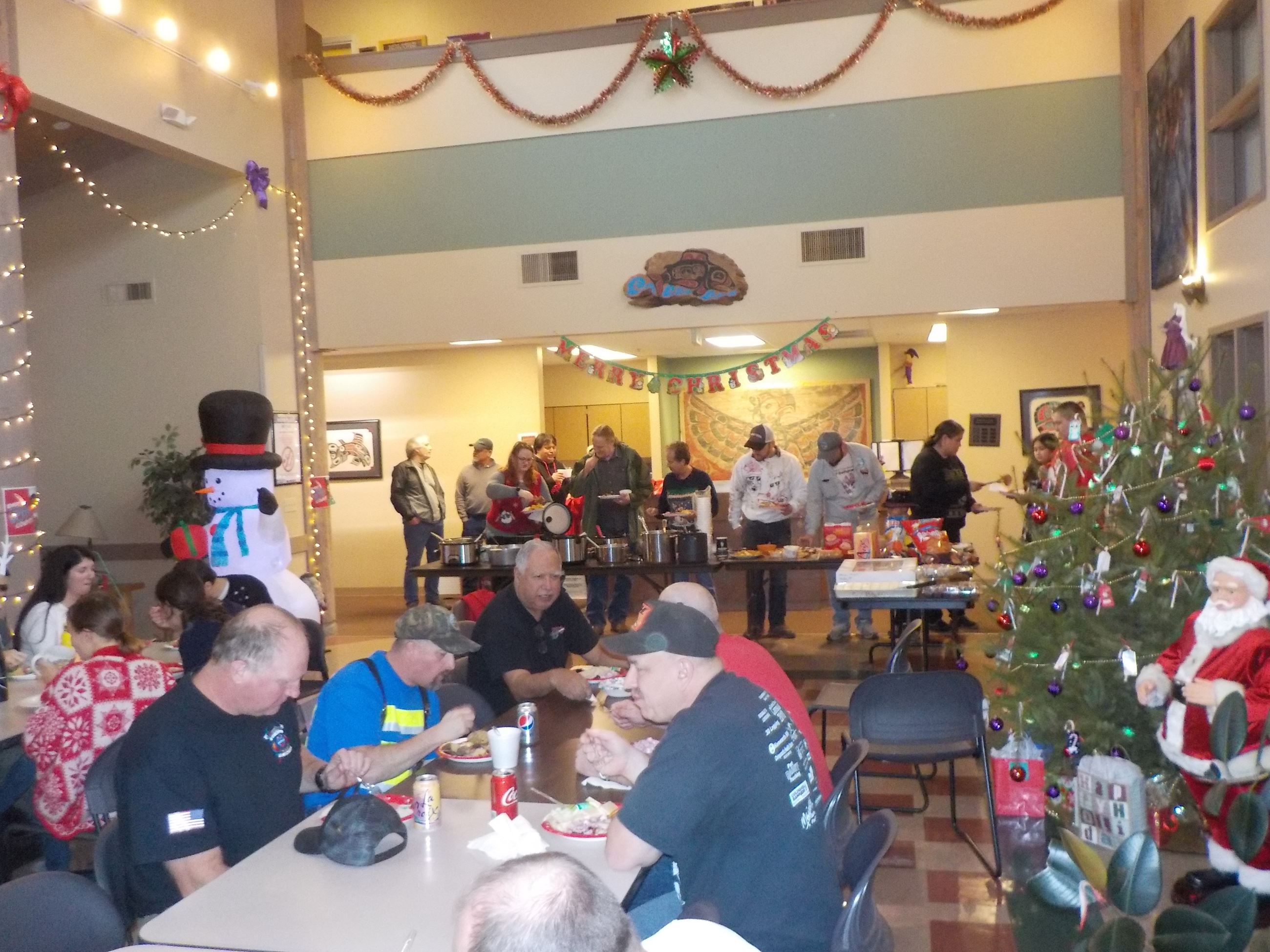 People gathering to eat a meal