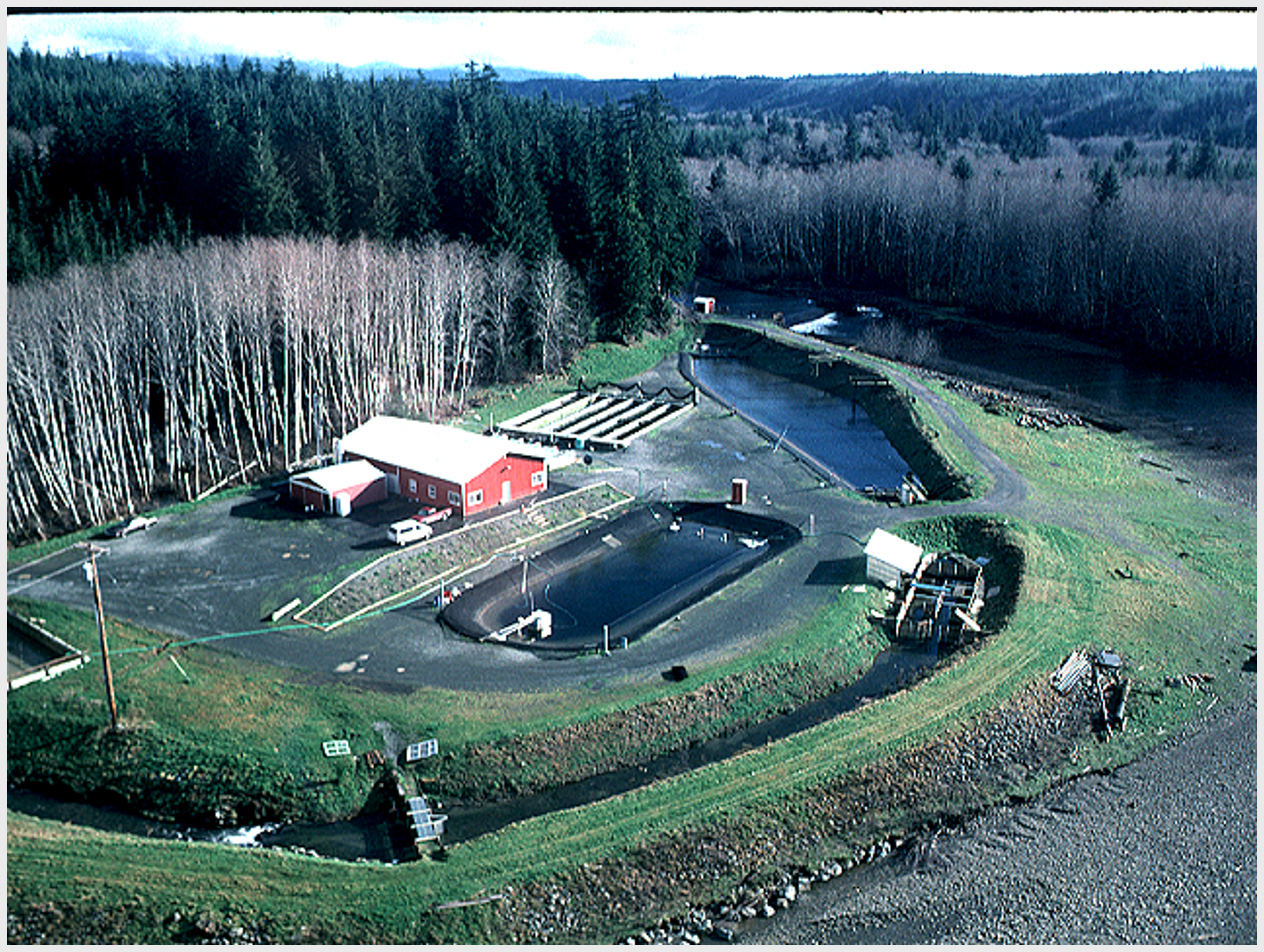 aerial view of Salmon River hatchery